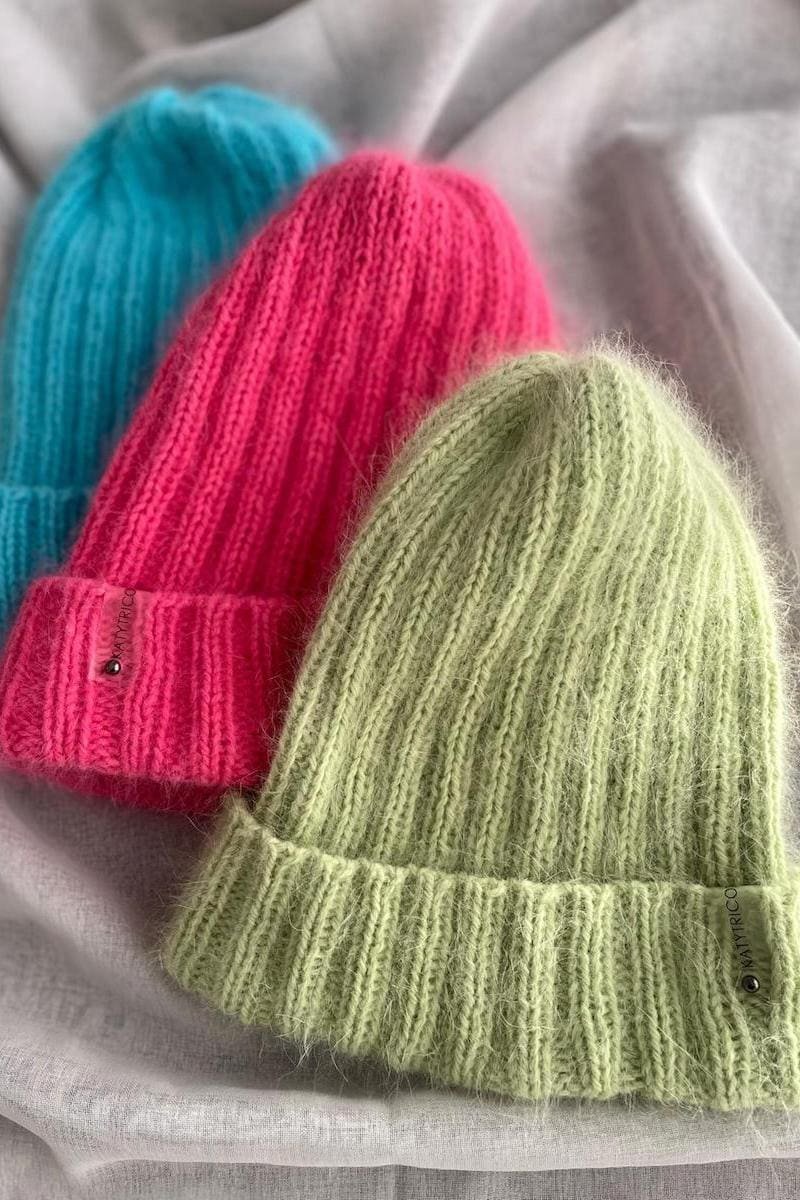 beanies, blue beanie, pink beanie, green beanie.